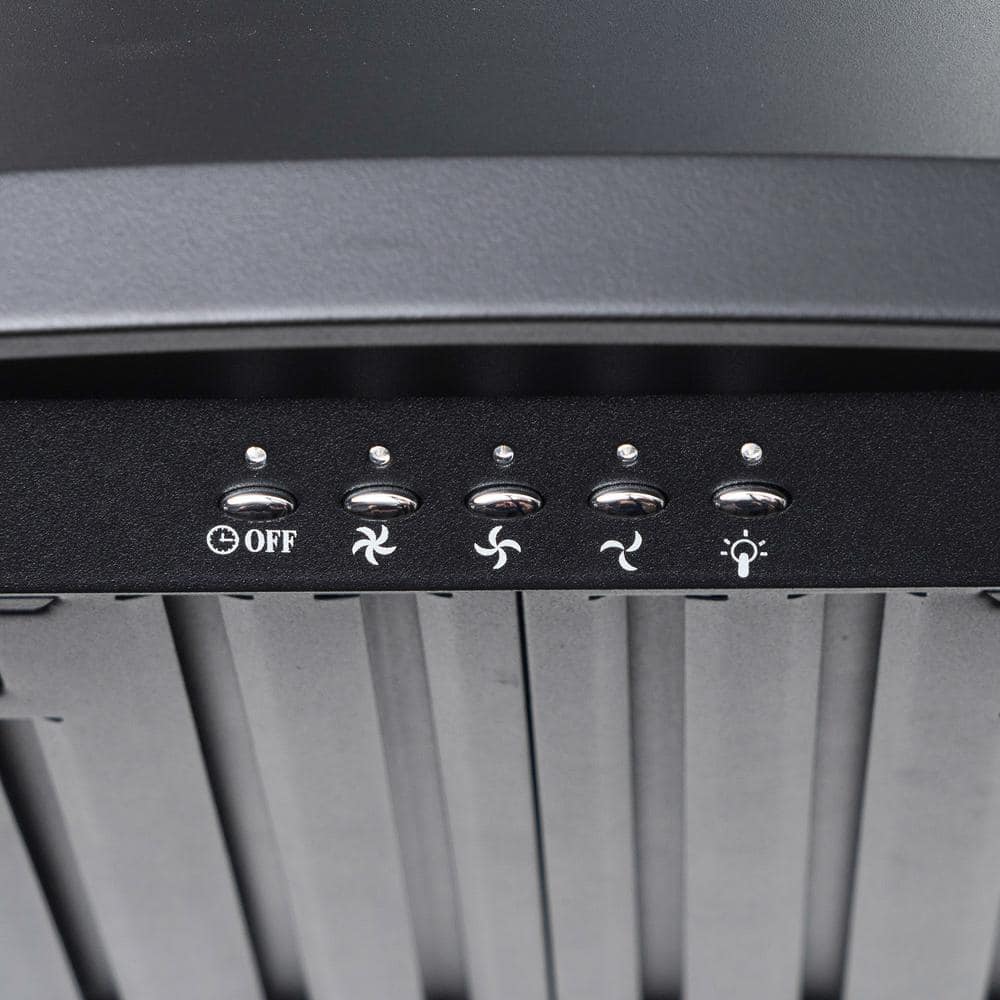 30-Inch Black Stainless Steel Convertible Wall Mount Range Hood
