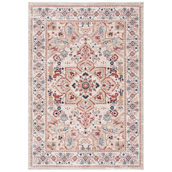 SAFAVIEH Charleston Beige/Ivory 5 ft. x 8 ft. Border Floral Area Rug