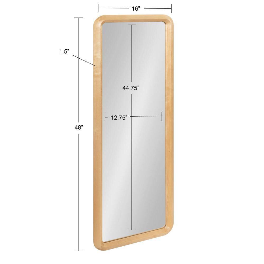 Scandinavian Mid-Century Modern Birchwood Full-Length Mirror - 16x48