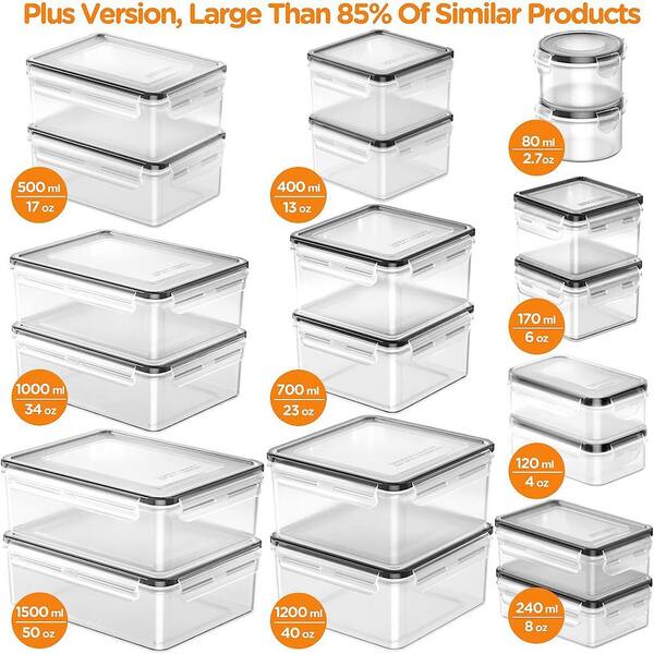 40 PCS Food Storage Containers with Lids Airtight (20 Containers & 20  Lids), Plastic Storage Meal Prep Container-Stackable 100% Leakproof &  BPA-Free