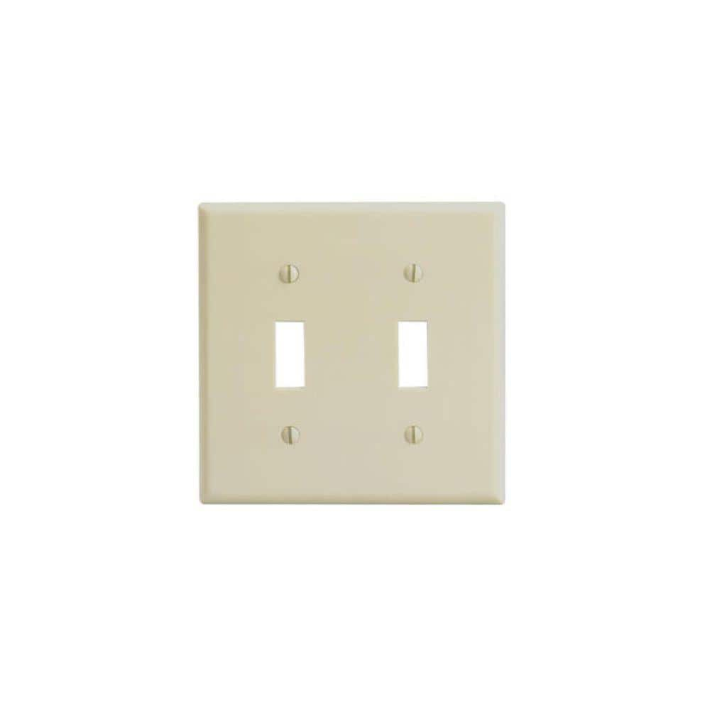 UPC 078477151235 product image for 2-Gang Ivory Toggle Plastic Standard Wall Plate (1-Pack) 86009-00I | upcitemdb.com