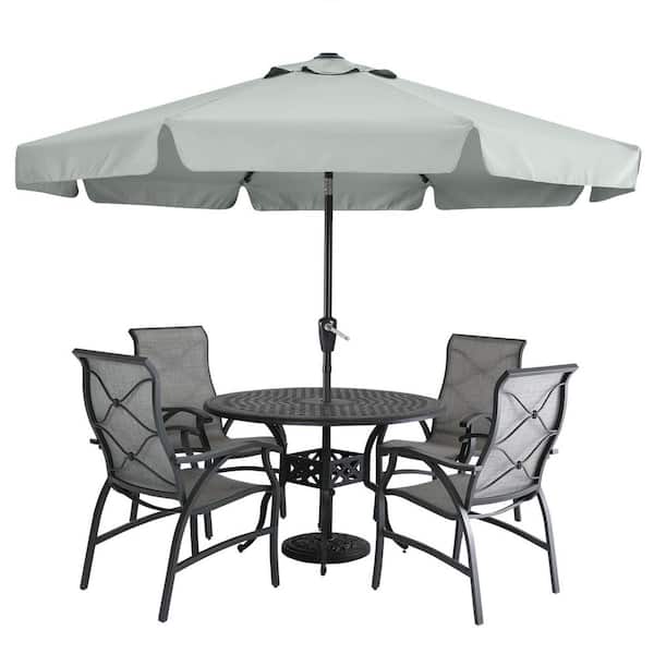 Unbranded 10 ft. Aluminum Patio Umbrella for Outdoor Table Market in Gray-8 Ribs