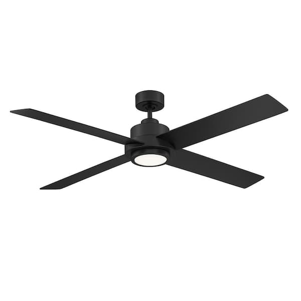 TUXEDO PARK LIGHTING 56 in. Integrated LED Indoor Matte Black Ceiling Fan with Remote Control