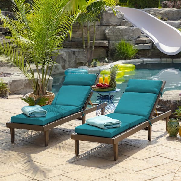 Chaise Lounge Chair Cushion 72 Tufted Padded Outdoor Patio Pillow Deck  Pool Tan