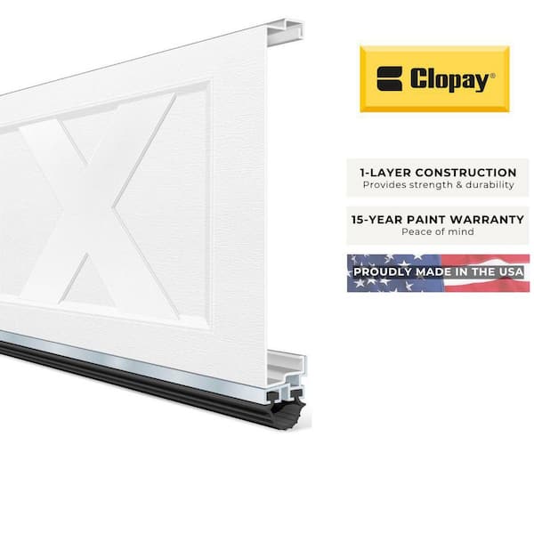 Clopay Bridgeport Steel Design V 9 ft. x 7 ft. Non-Insulated Black