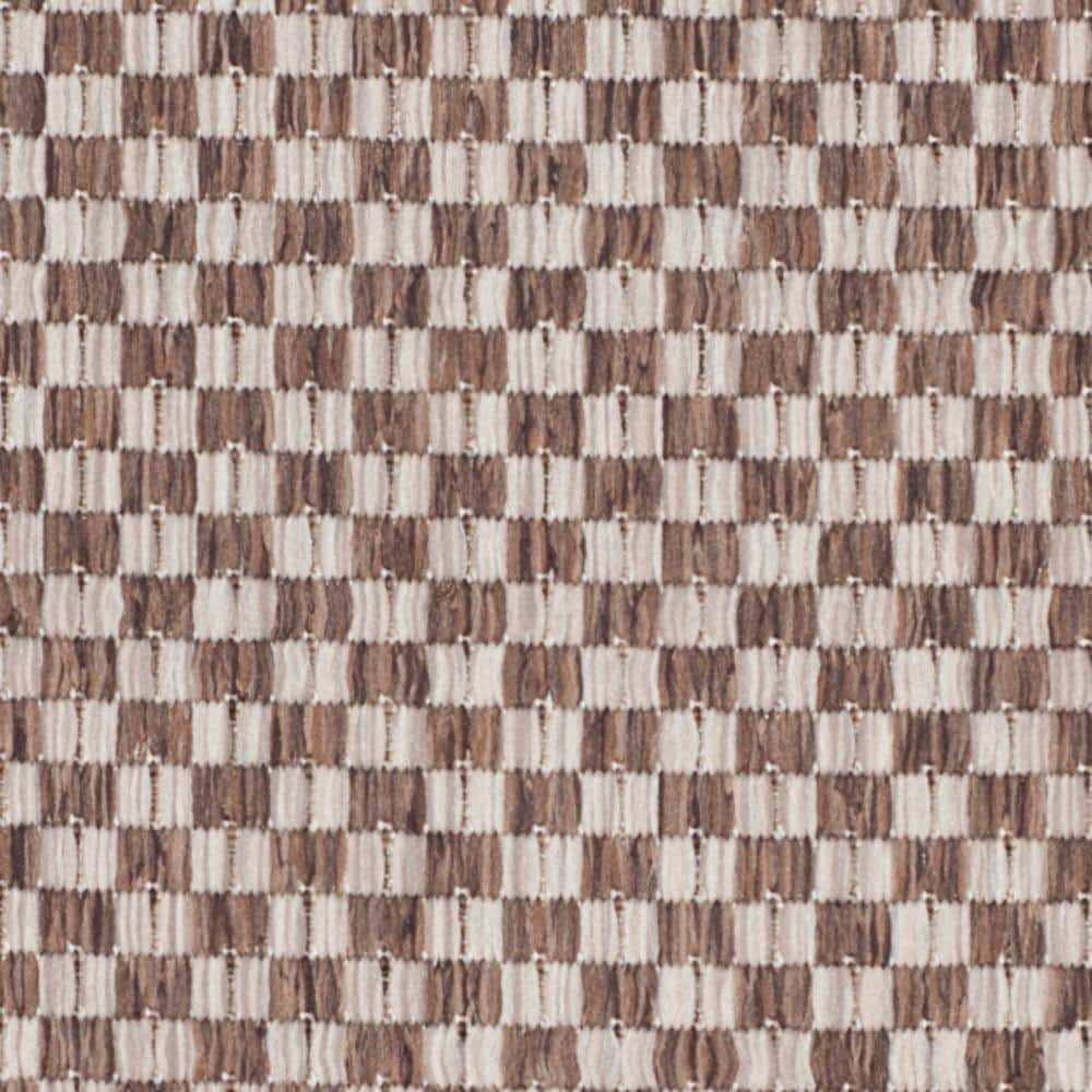 Light Brown and Grey Flat Woven Reversible Synthetic Rug, 2' x 3'7"