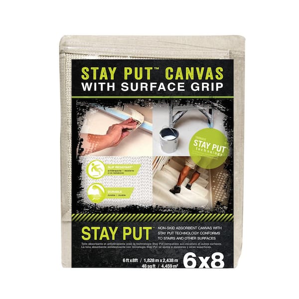 TRIMACO 6 ft. X 8 ft. Stay Put Canvas Drop Cloth