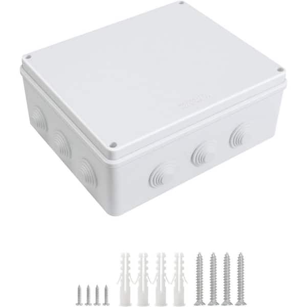 4.7 in. D x 9.8 in. W x 11.8 in. H ABS Plastic Dustproof Waterproof Electrical Enclosure Box with 12-Entry, White