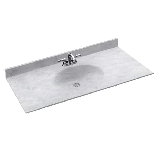 Swan Chesapeake 43 in. W x 22.5 in. D Solid Surface Vanity Top with Sink in Ice