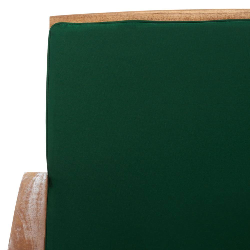 Fontana Natural Acacia Wood 4-Piece Patio Set with Green Cushions