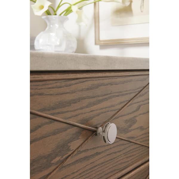 Oberon 1-3/8 in. (35mm) Modern Polished Nickel Round Cabinet Knob