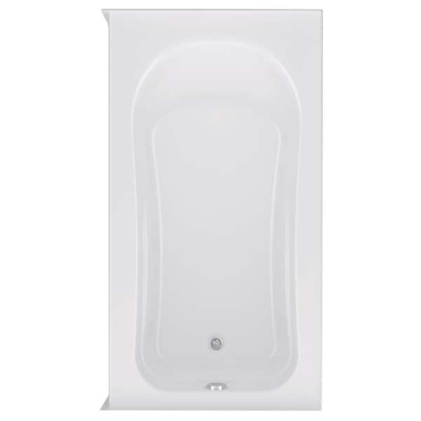 Aquatic Dossi 30 in. x 60 in. Soaking Bathtub Acrylic Right Drain in White Rectangular Alcove