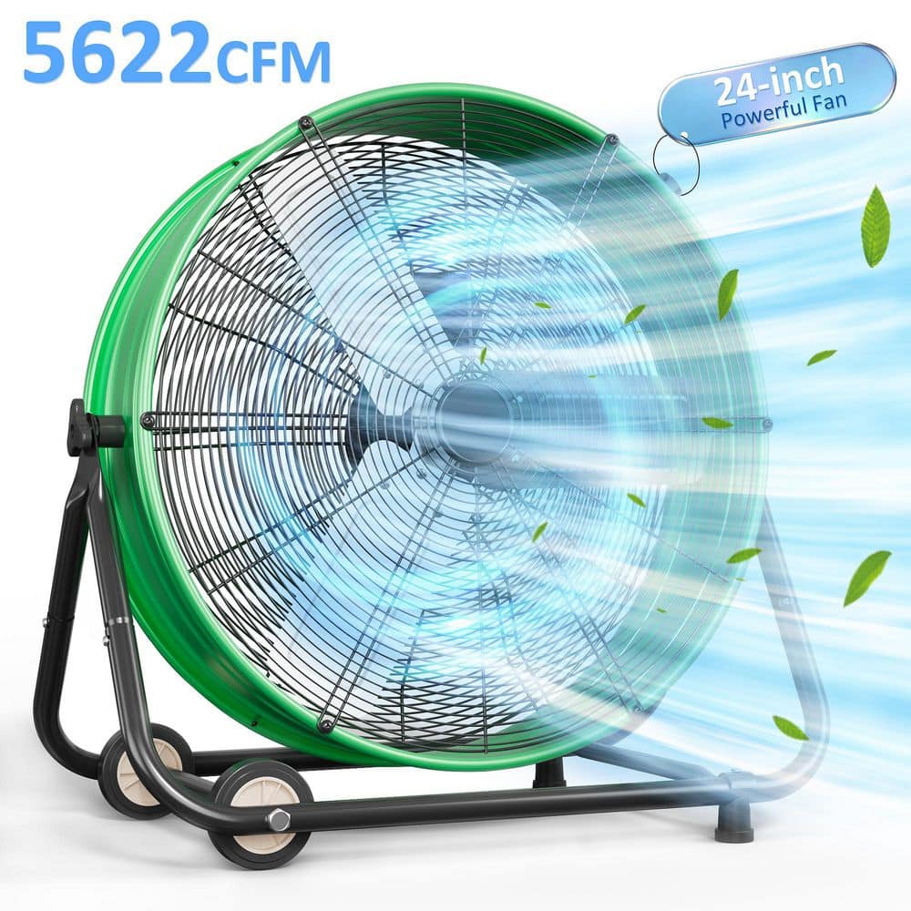 27 in. 3 Fan Speeds Drum Fan in Green with Adjustable Head price history on PriceWatchPro