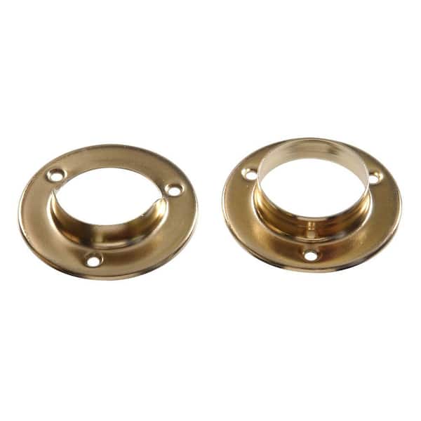 1-3/8 in. Metal Pole Socket Set in Brass (10-Pack)