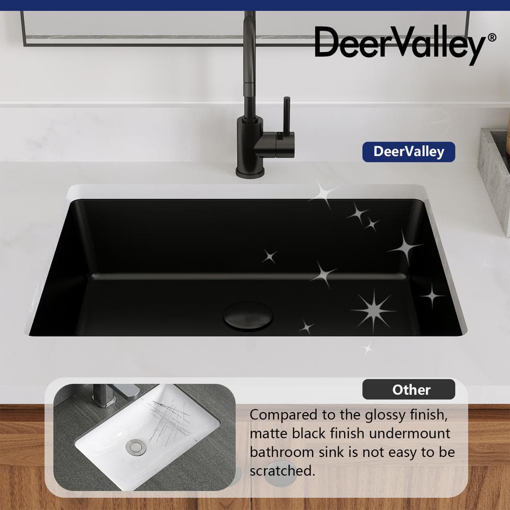 Ursa 19" x 15" Black Vitreous China Rectangular Undermount Bathroom Sink