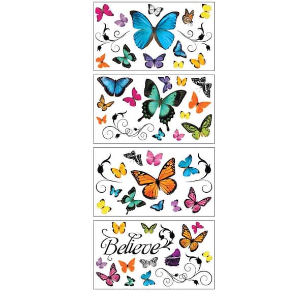 Sticky Pix Removable and Repositionable Ultimate Wall Appliques Sticker Butterfly