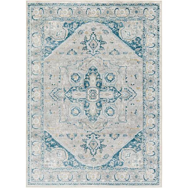 Livabliss San Francisco Blue Medallion 5 ft. x 7 ft. Indoor Area Rug
