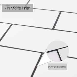 12 in. x 12 in. PVC White with Black Grout Peel and Stick Backsplash Subway Tiles for Kitchen (20-Sheets/20 sq. ft.)