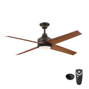 Mercer 56 in. Integrated LED Indoor Oil Rubbed Bronze Ceiling Fan with Light Kit works with Google Assistant and Alexa