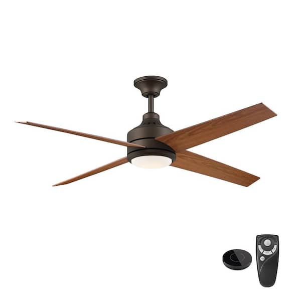 Home Decorators Collection Mercer 56 in. Integrated LED Indoor Oil Rubbed Bronze Ceiling Fan with Light Kit works with Google Assistant and Alexa