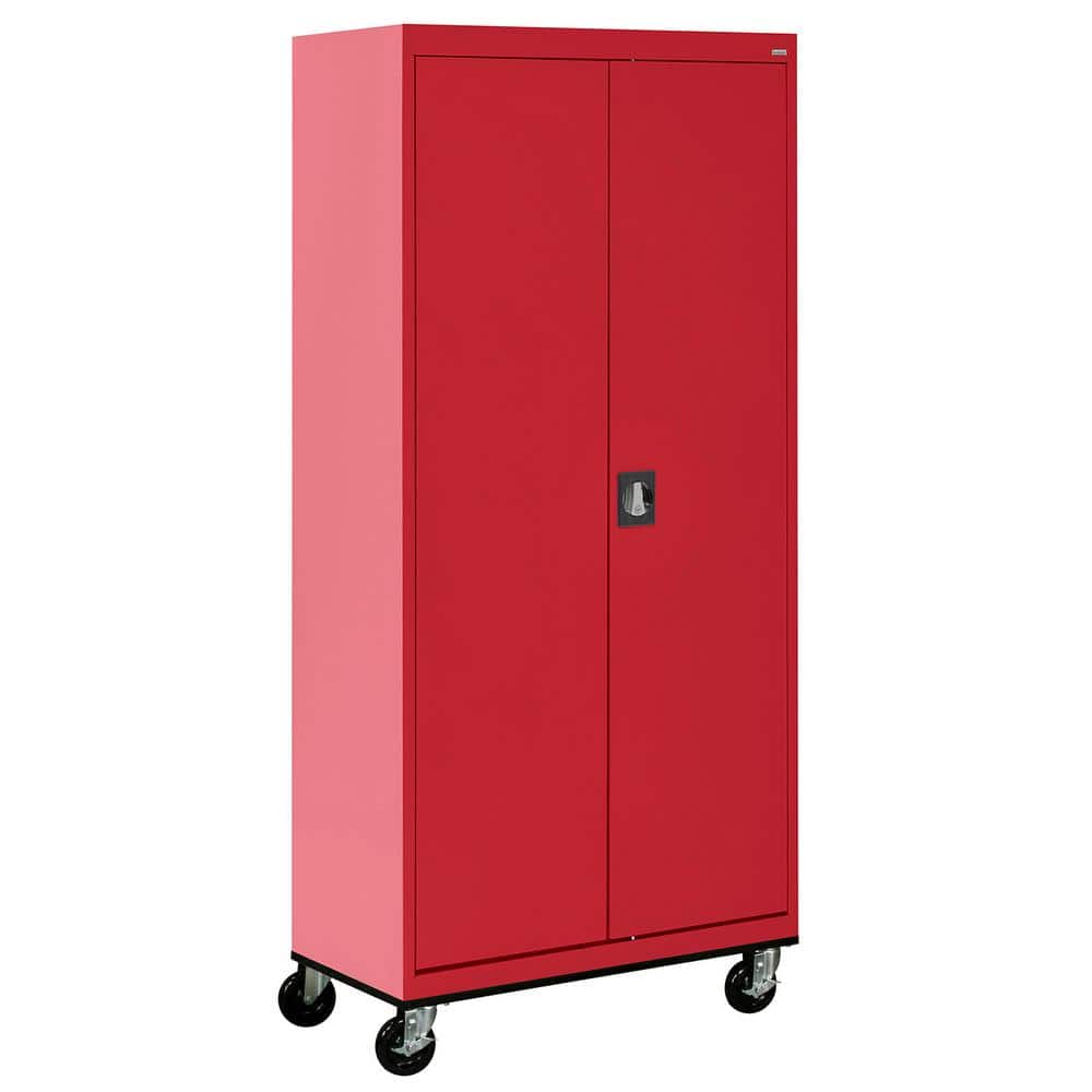 Transport Wardrobe Series 36 in. W x 78 in. H x 24 in. D 22-Gauge 2-Shelf Freestanding Storage Cabinet in Red price history on PriceWatchPro