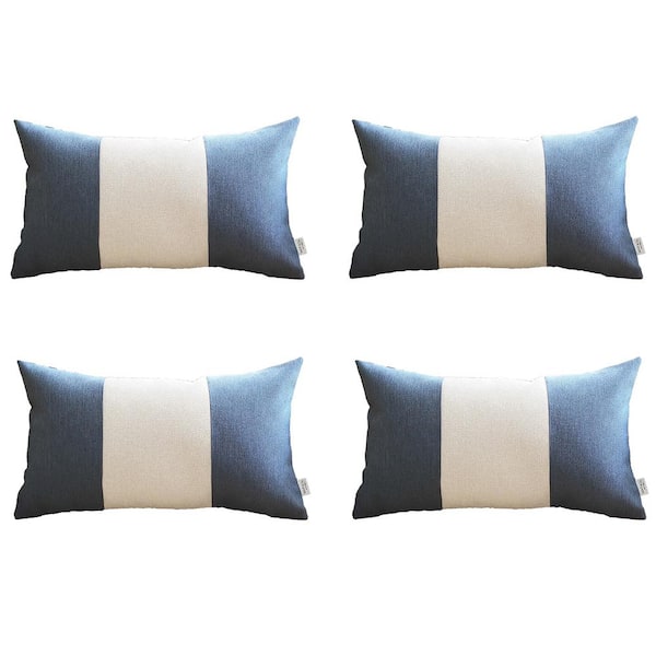 Set Of 4 Blue And White Lumbar Pillow Covers Set Of 4 Blue And White Lumbar Pillow Covers