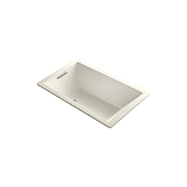 KOHLER Underscore 5 ft. Air Bath Tub in Biscuit