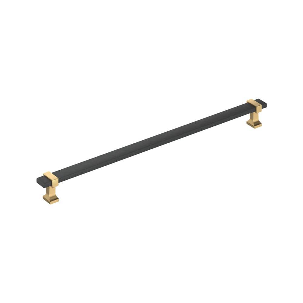 Overton 12-5/8 in. (320mm) Center-to-Center Modern Brushed Matte Black/Champagne Bronze Bar Cabinet Pull price history on PriceWatchPro