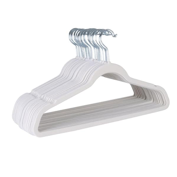 Simplify 10-Pack Super Slim Velvet Huggable Hangers in Ivory 3246-IVORY -  The Home Depot