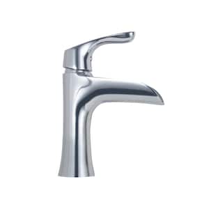Waterfall Series Single Handle Single Hole Waterfall Bathroom Faucet in Chrome with Pop Up Drain