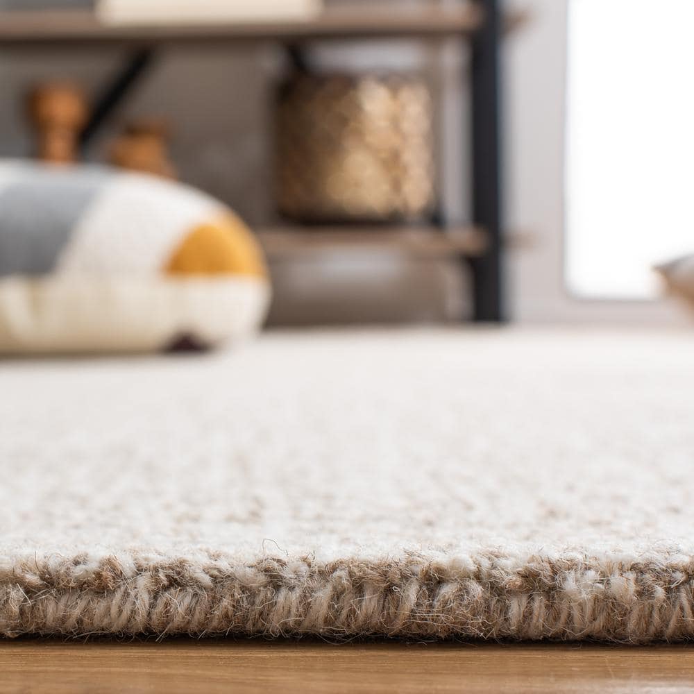 Gray Abstract Handmade Wool Tufted Reversible Rug, 24" x 4"