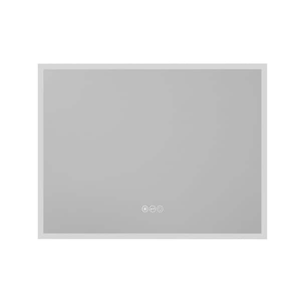 48 in. W x 36 in. H Rectangular Frameless Anti-Fog True-Color LED Dimmable Wall Bathroom Vanity Mirror in Silver