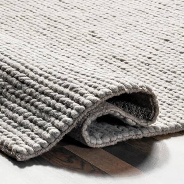 Penelope Braided Wool Light Gray 3 ft. x 8 ft. Runner Rug