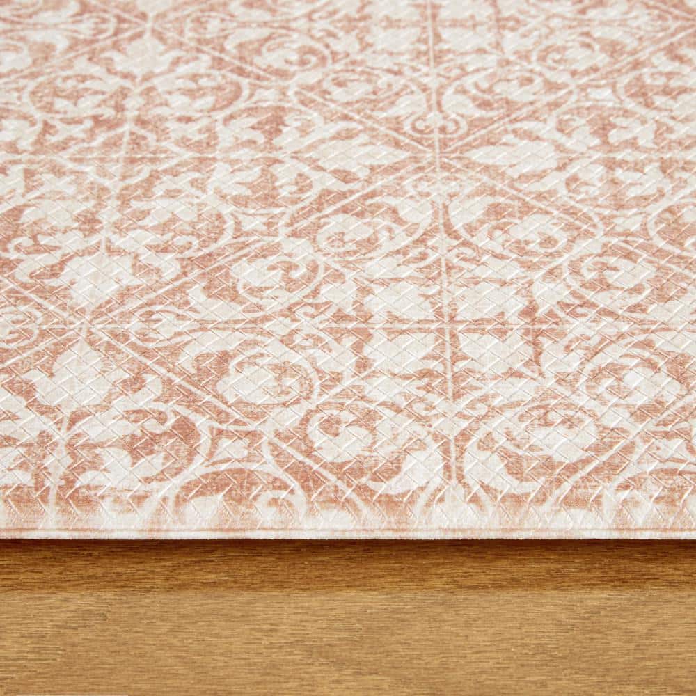 Rust Geometric Memory Foam Anti-Fatigue Runner Mat