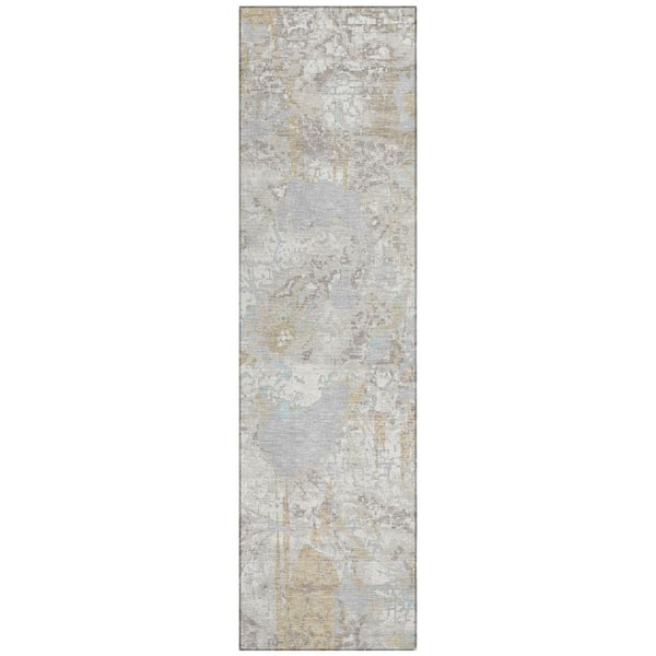 Chantille Machine Washable Indoor/Outdoor Abstract ACN2929 Ivory 2 ft. x 7 ft. Runner Rug