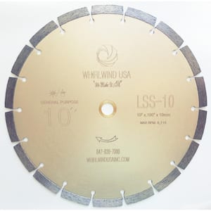 10 in. 18-Teeth Segmented Diamond Blade for Dry or Wet Cutting Concrete, Stone, Brick and Masonry