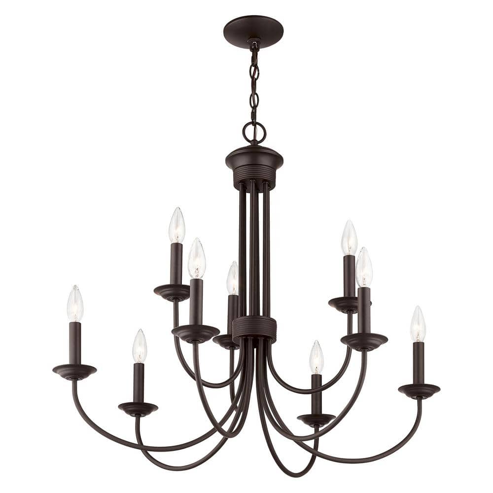 Estate Bronze 9-Light Classic Steel Chandelier