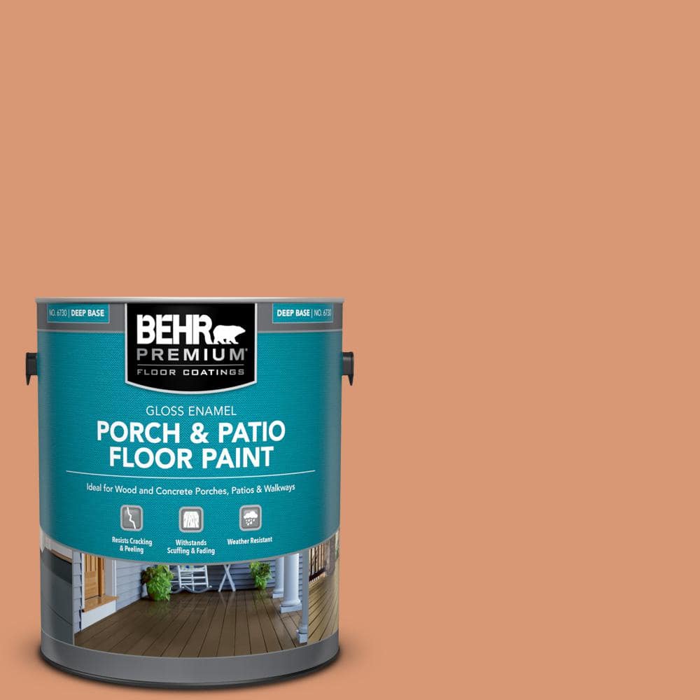 Behr Premium 1 Gal M210 5 Candied Yams Gloss Enamel Interior Exterior Porch And Patio Floor Paint 673001 The Home Depot