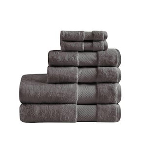 Turkish 6-Piece Charcoal Cotton Bath Towel Set