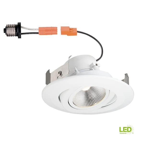 EnviroLite 4 in. 3000K Remodel Directional Gimbal White Integrated LED Recessed Trim (6-Pack)