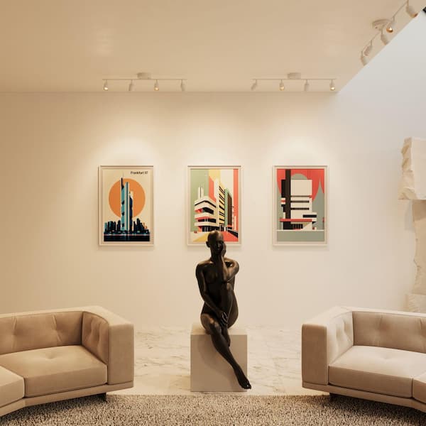 Shura Black 4-Light 5CCT Track Light, 5 Color Selectable, Integrated LED Bulbs, 3 ft Track Light Kit, 1820 Lumen