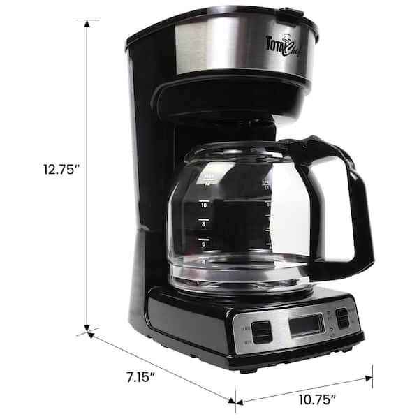 Drip Coffee Maker Black 12 Cup Automatic Freshness For a Modern Kitchen