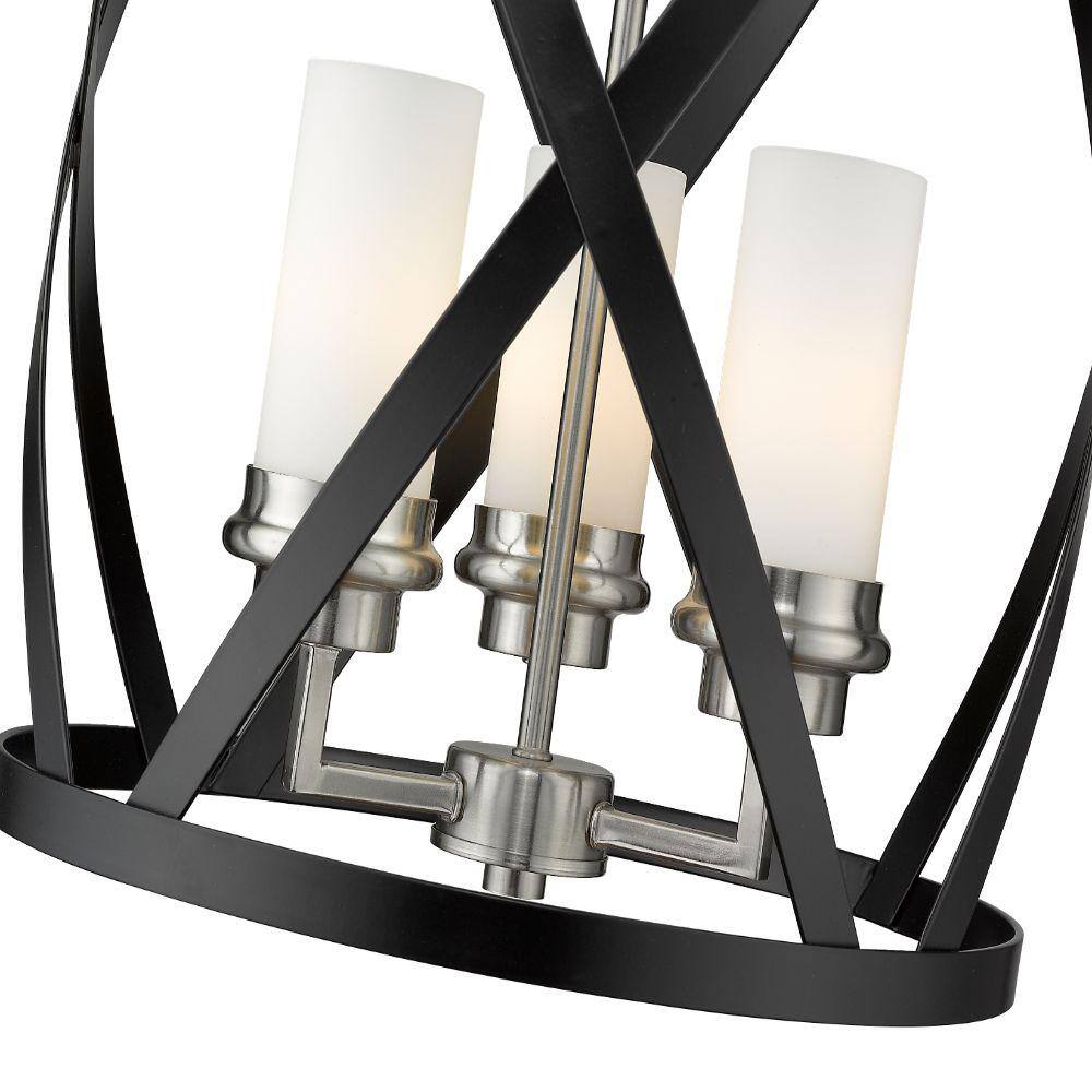 Malcalester 24'' Matte Black & Brushed Nickel Glass Pendant Light