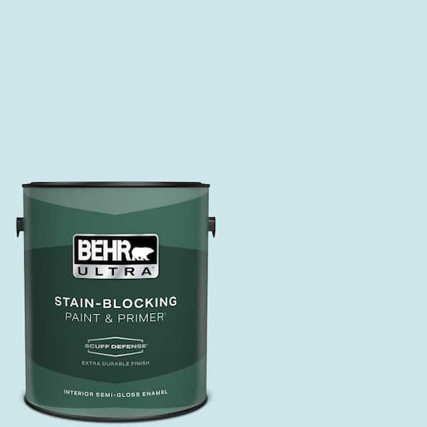 BEHR ULTRA 1 gal. #530C-2 Clear Water Extra Durable Semi-Gloss Enamel Interior Paint & Primer