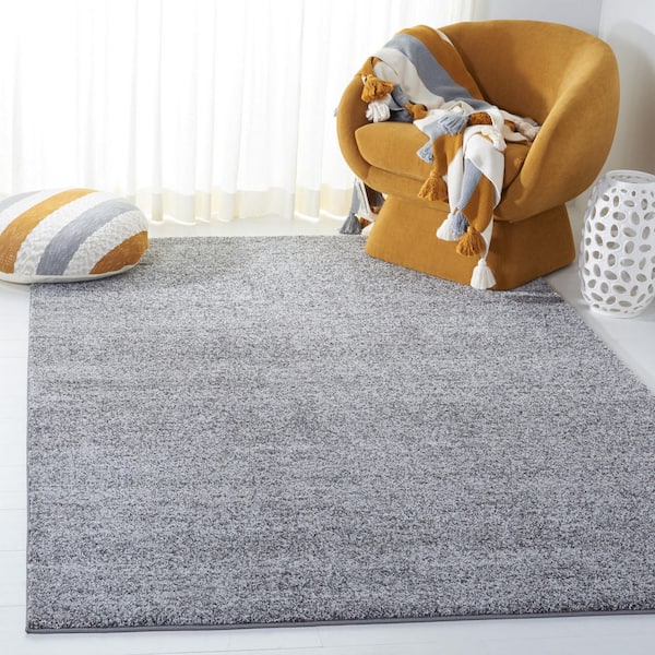 Retro 4 ft. x 6 ft. Dark Gray/Light Gray Solid Area Rug