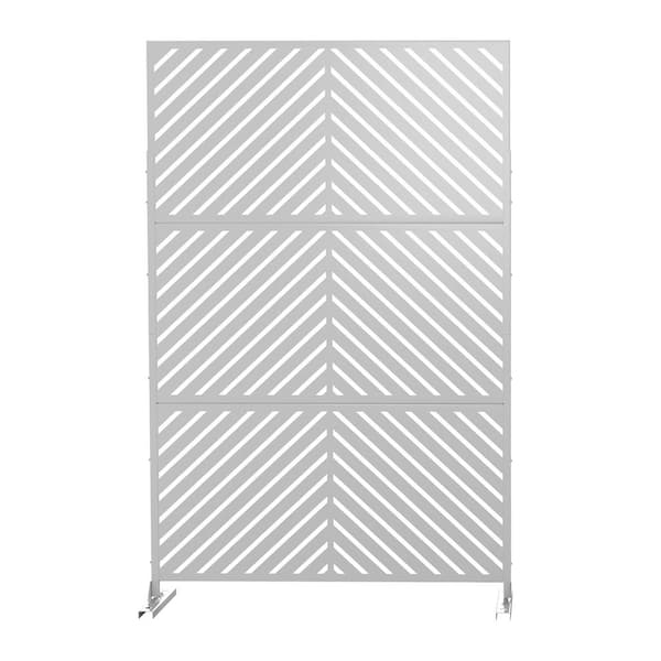 Lirago 75 x 48 in. White Modern Outdoor Screen Privacy Screen with Leaf Patterns Wall Decal