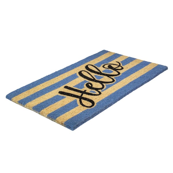 Natural Coir "Hello" 18 in. x 30 in. Outdoor Rectangular Door Mat