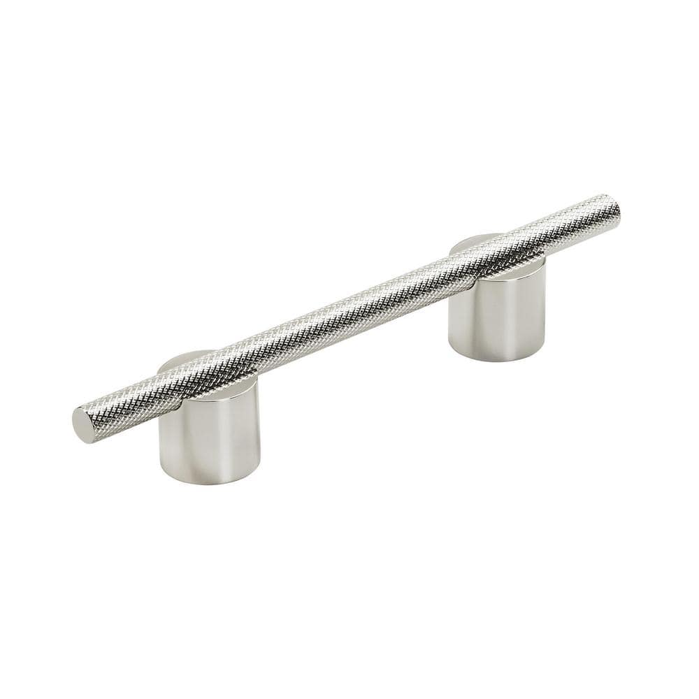 Transcendent 3-3/4 in. (96mm) Modern Polished Nickel Bar Cabinet Pull