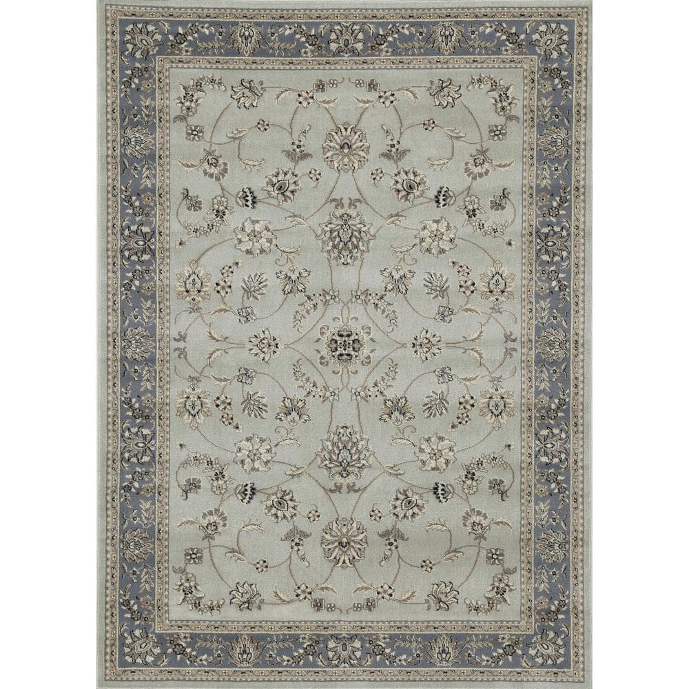Alba Softmint 8 ft. x 10 ft. Traditional Oriental Scroll Area Rug