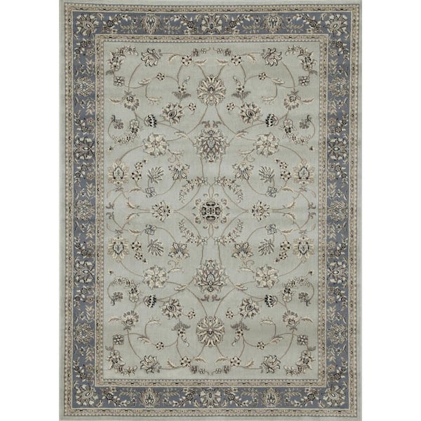 RADICI USA Alba Softmint 8 ft. x 10 ft. Traditional Oriental Scroll Area Rug